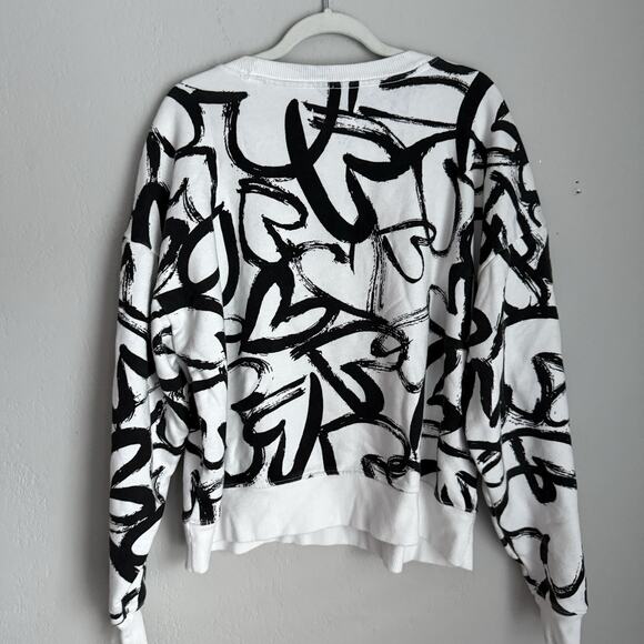 Maeve Anthropologie Heart Printed Sweatshirt 100% Cotton Size X-Small - Picture 6 of 12